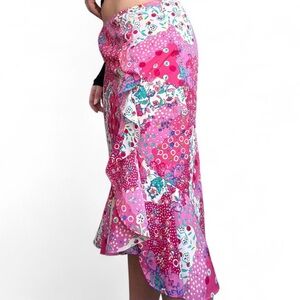 Women’s Pink Floral Ruffled Skirt